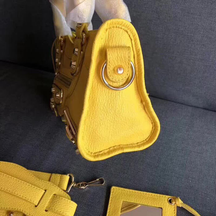 BALENCIAG巴黎世家 機車包 23cm原版山羊皮配金邊 手提肩背斜挎包  BL1368